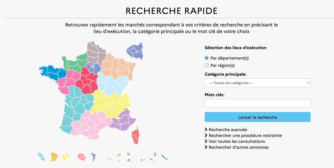 plateforme PLACE pour les marchés publics en france